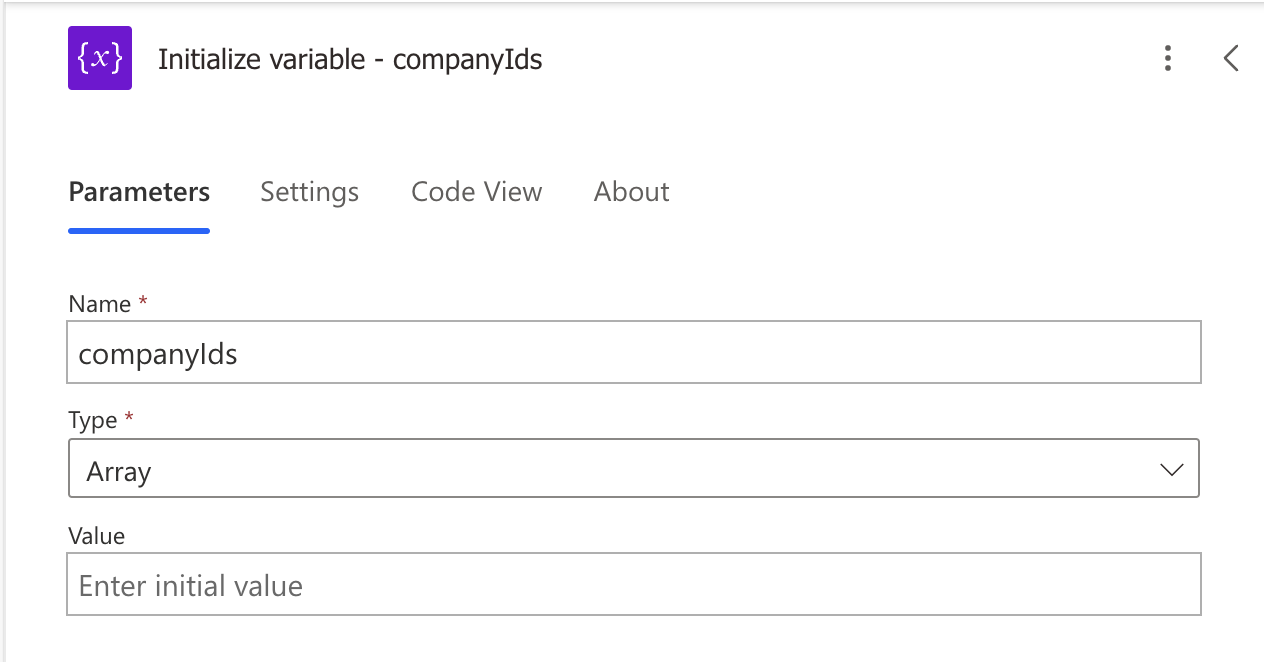 Initialize companyIds variable